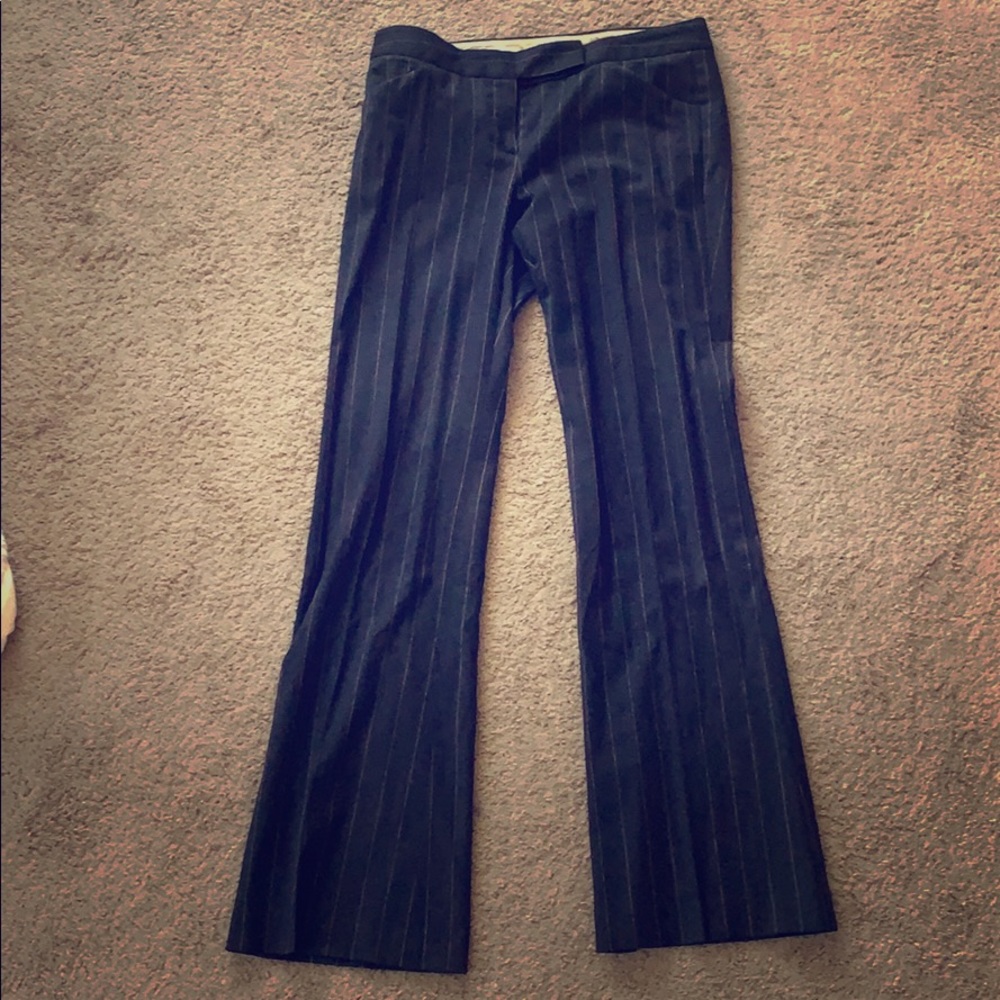 Wool Theory dress pants- gray with pink pinstripe